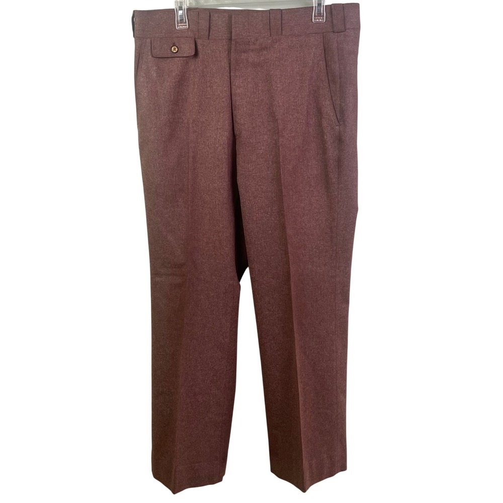 VTG Christian Dior Rust Heavy Wool Trousers Dress Pants Size 36x29.5 Luxury Read